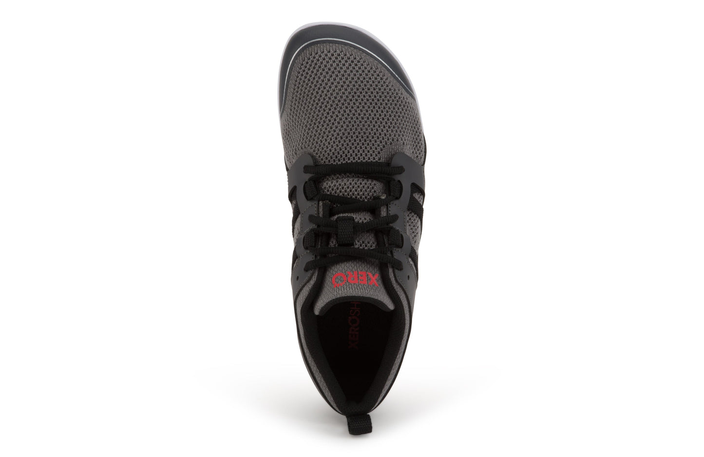 Xero Shoes Zelen Mens barfods sneaker træningssko til mænd i farven dark gray / red, top