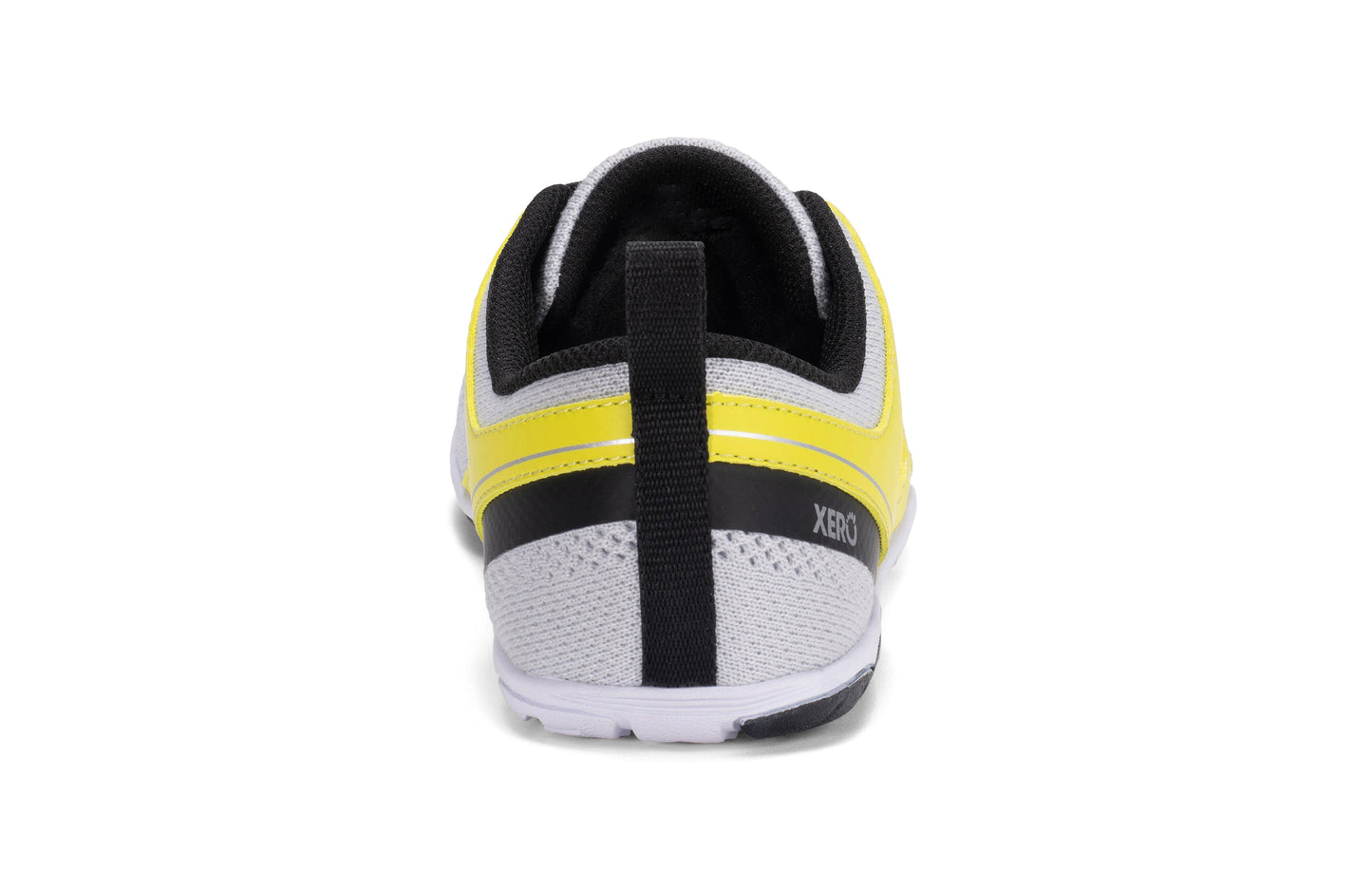 Xero Shoes Zelen Mens barfods sneaker træningssko til mænd i farven gray / sulphur, bagfra