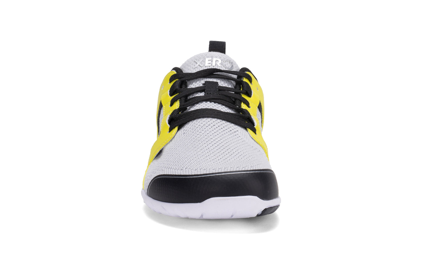Xero Shoes Zelen Mens barfods sneaker træningssko til mænd i farven gray / sulphur, forfra