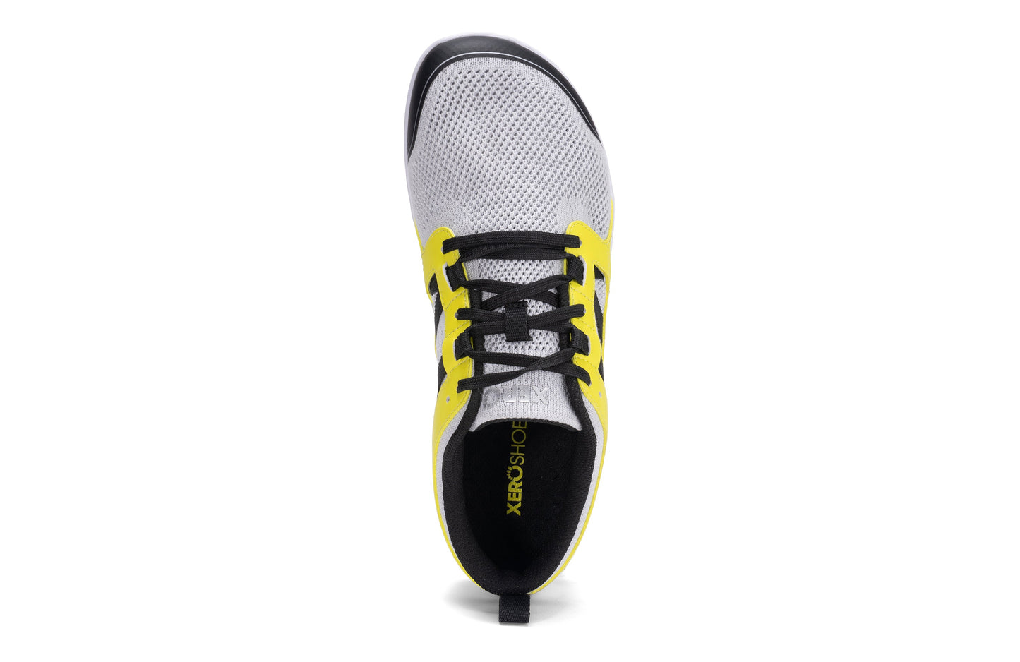 Xero Shoes Zelen Mens barfods sneaker træningssko til mænd i farven gray / sulphur, top