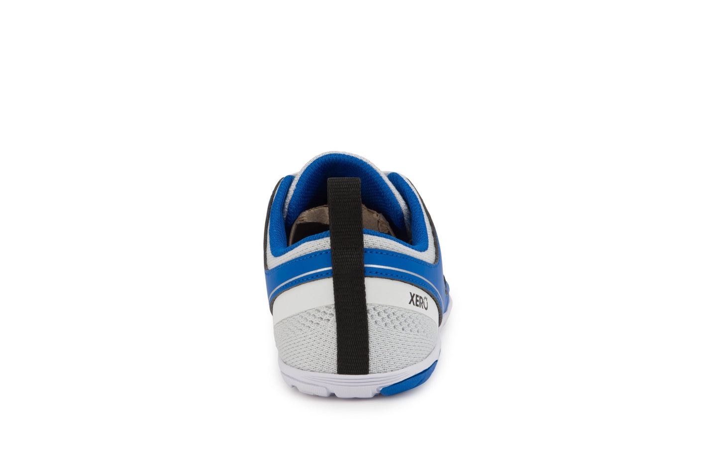 Xero Shoes Zelen Mens barfods sneaker træningssko til mænd i farven white / victory blue, bagfra