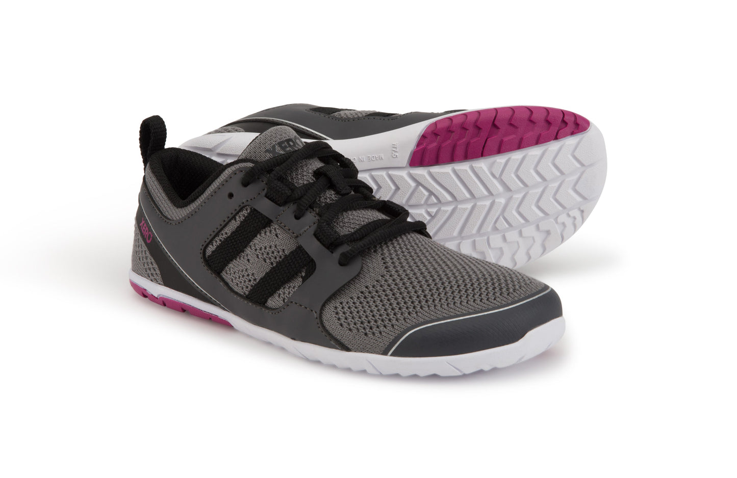 Xero Shoes Zelen Womens barfods træningssko til kvinder i farven steel gray / fuchsia, par