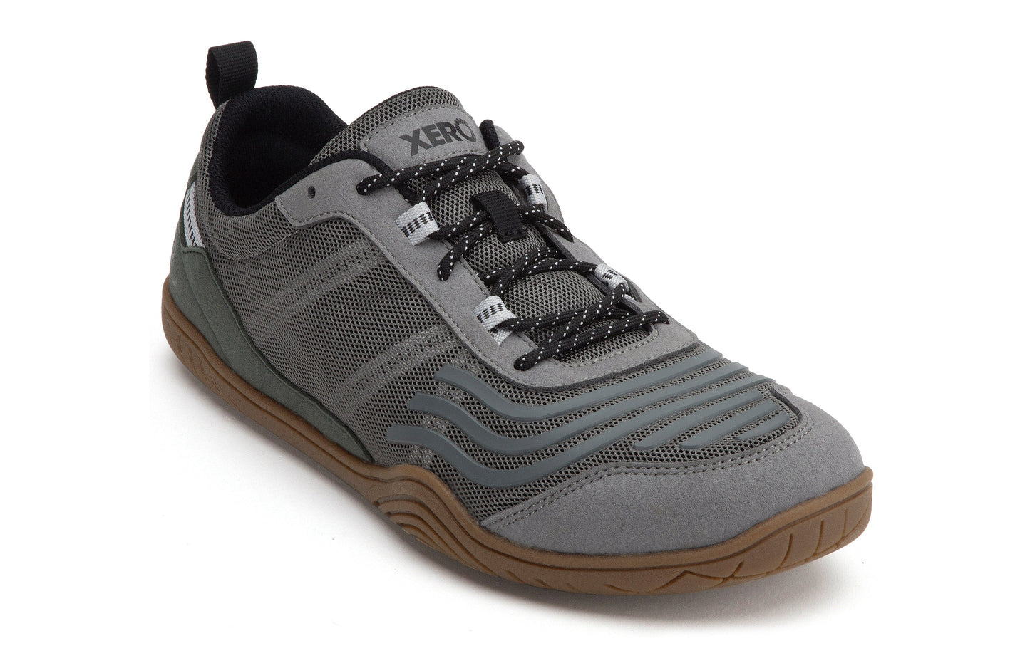 Xero Shoes 360° Mens barfods træningssko til mænd i farven steel gray / thyme, vinklet