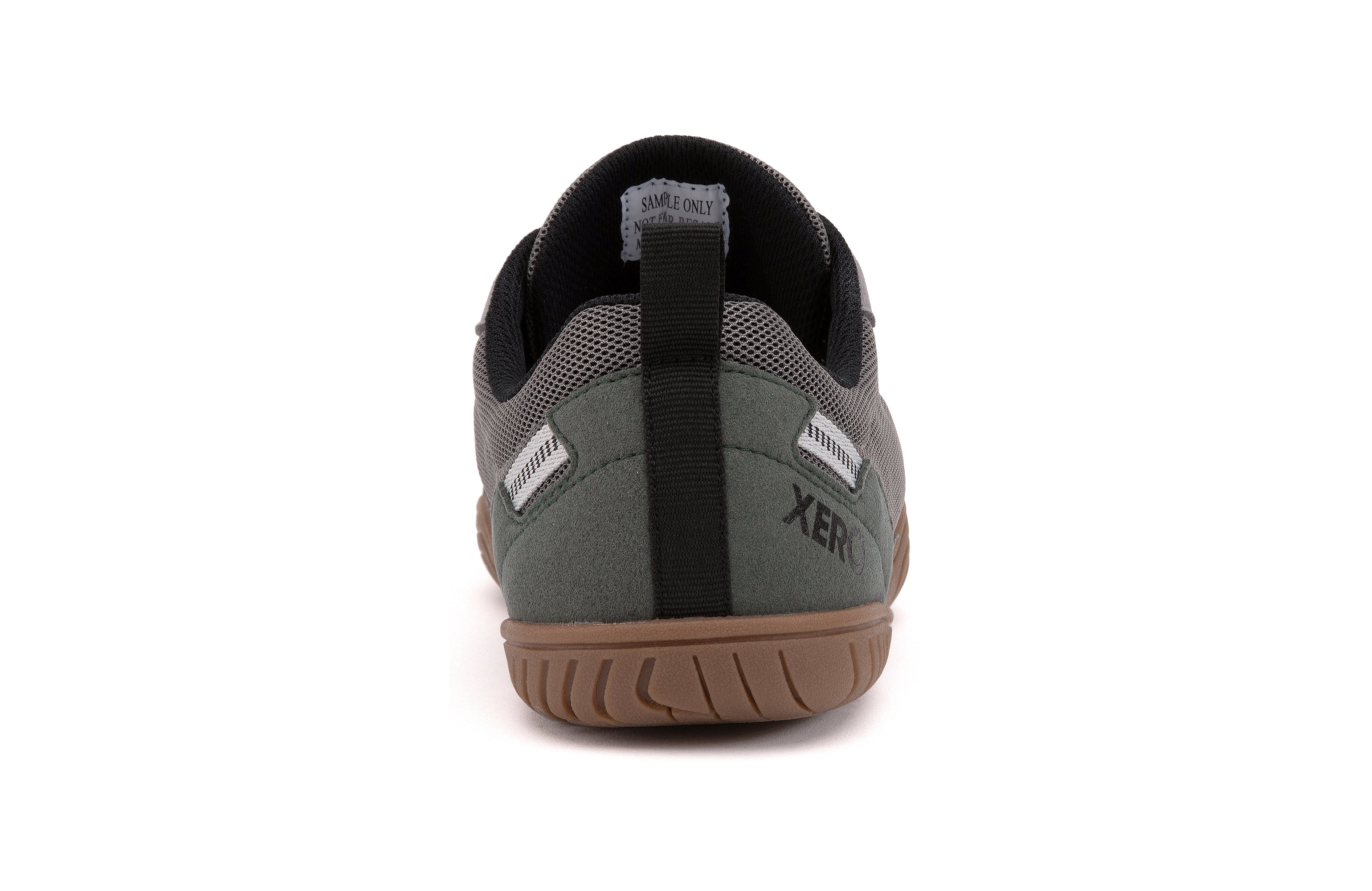 Xero Shoes 360° Mens barfods træningssko til mænd i farven steel gray / thyme, bagfra